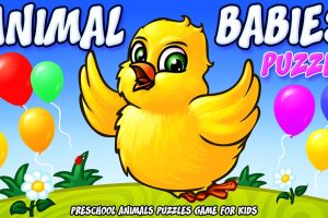 Animal Babies Puzzle - Top Wooden Preschool Animals Learning Children Kindergart