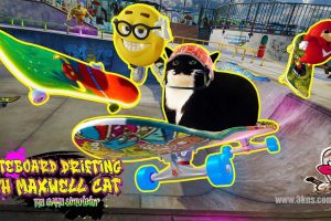 滑板漂流与麦克斯韦猫:游戏模拟器 Skateboard Drifting with Maxwell Cat: The Game Simulator